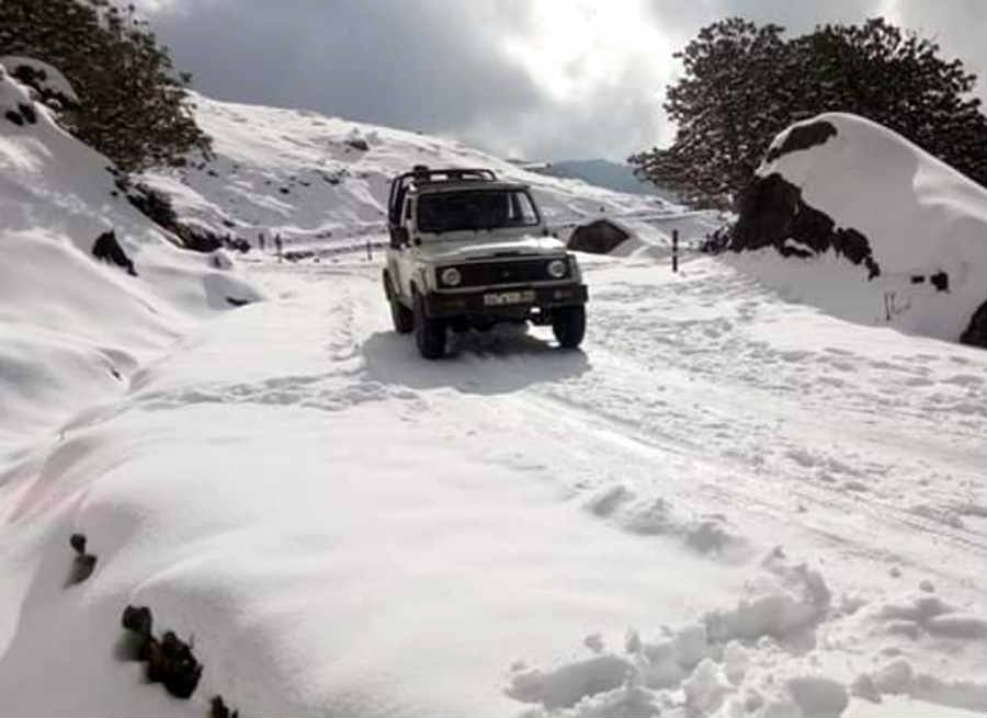 Snowfall in chopta-january-2019